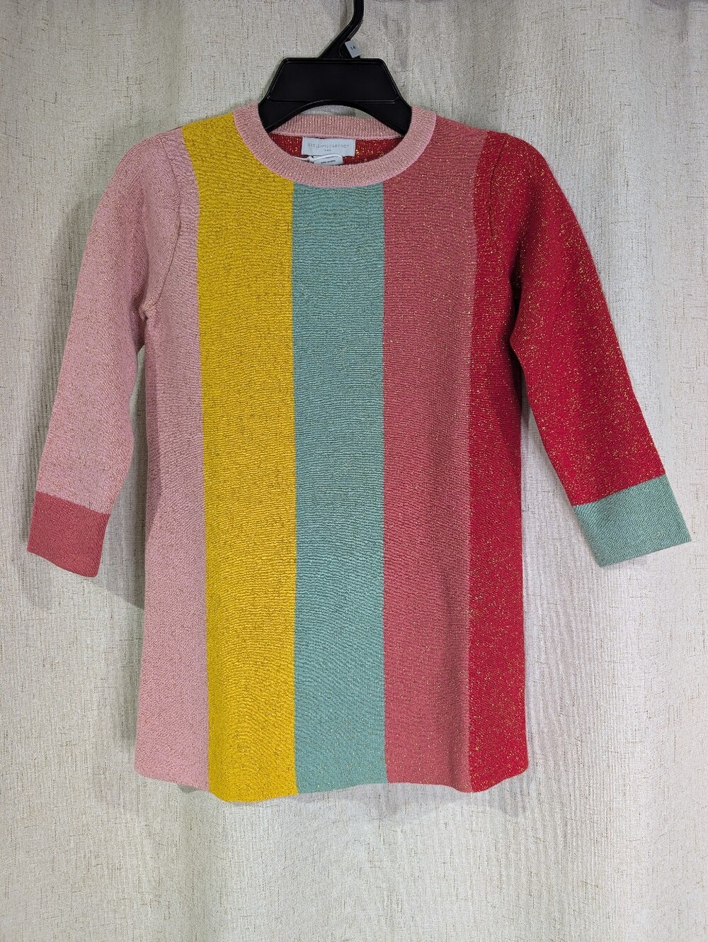 Stella McCartney Kids Multicolor Metallic Stripe Knit Dress NWT